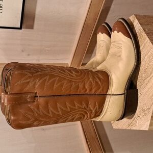 Acme Vintage split leather embroidered Cowboy Boots 7.5